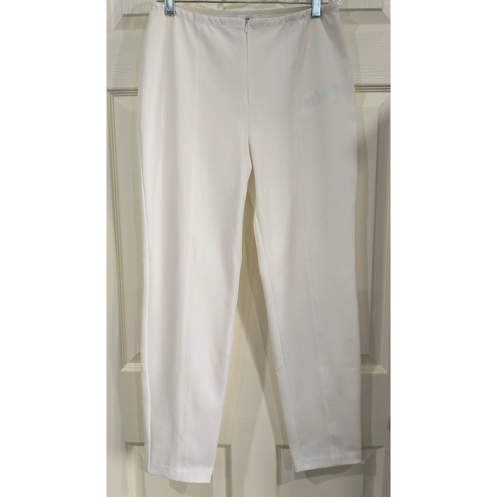 Joseph Ribkoff White Slim Leg Trousers Pants Size 8 Made in Canada